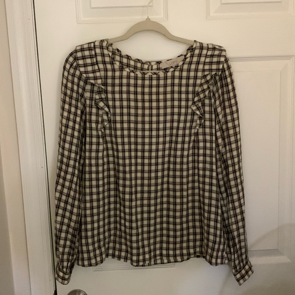 Plaid Long Sleeve Blouse